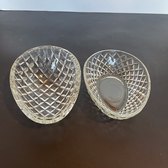 Vintage Clear Diamond Point Block Glass Egg - Picture 6 of 10